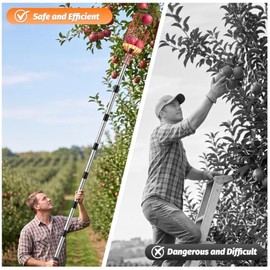 Apple Picker with Telescopic Handle, Apple Picker with Telescopic Handle,Fruit Picker Tool with Lightweight Stainless Steel Pole & Sturdy Basket,Long Reach Apple Picker Tool (Red 4.5M)