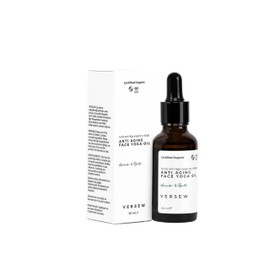 Versew Organic Vegan Anti-Ageing Face Yoga Massage Oil 100% Natural for Skin Hair Nails Face Oil Body Oil Argan Jojoba Oil Anti-Wrinkle Natural Intensive Care Moisturiser (30 ml)