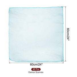 PATIKIL Dance Scarves, 48 Pieces Square Juggling Scarves 60 x 60 cm Music Motion Scarves Performance Props Accessories for Playing, Light Blue