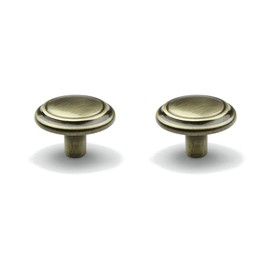 cyclingcolors 2 x Furniture Knobs Metal 20 mm Bronze Brass Vintage Antique Cupboard Handles Drawer Knobs