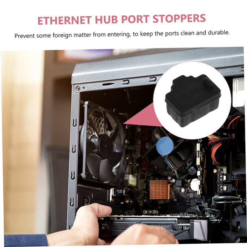 TEHAUX 50pcs Ethernet Port Plug Dust Covers for Desktop Computers