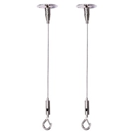 lifactlab. Wire Hooks Ceiling Hanging Hooks Drop Prevention Wire Picture Rail Hanging Hardware Adjustable Length 1.5m x 2pcs