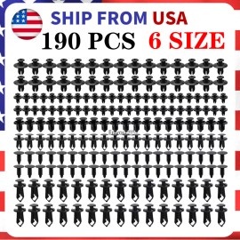190Pcs Bumper Clips Retainer Auto Car Rivets Fastener Fender Push Pin Trim