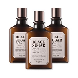 Skinfood Black Sugar For Men Perfect 2X Moisturizing Toner 180ml 3pcs / 스킨푸드 블랙슈가 포맨 퍼펙트2X 보습 토너 180ml 3개