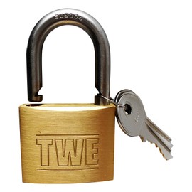AII TWE IB-085 Stainless Steel Hanging Padlock, 2.0 inches (50 mm), Security Shed, Gate Door