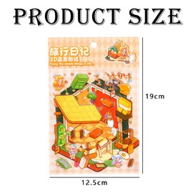 4 Sets 3D Sticker Scene, 3D House Stickers, Sticker Scene, 3D Stickers, Fun DIY Stickers Scene Make Your Own Astrology Bookstore, Home Sweetheart, Forest Story, Travel Diary (with Tweezers)