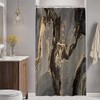 Uiiooazy Shower Curtain Black Gold Marble-Look Abstract Marbled Shower Curtain