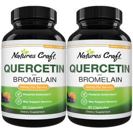 Immune Support Quercetin with Bromelain Supplement - Quercetin 500mg & Bromelain 100mg Antioxidant Supplement Joint Support Lung Health and Immunity - Advanced Quercetin Bromelain Supplement 2-pack