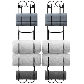 Deco Brothers 6-Tier Towel Rack, Wall Mounted Towel Holder, 2 Pack, Bronze