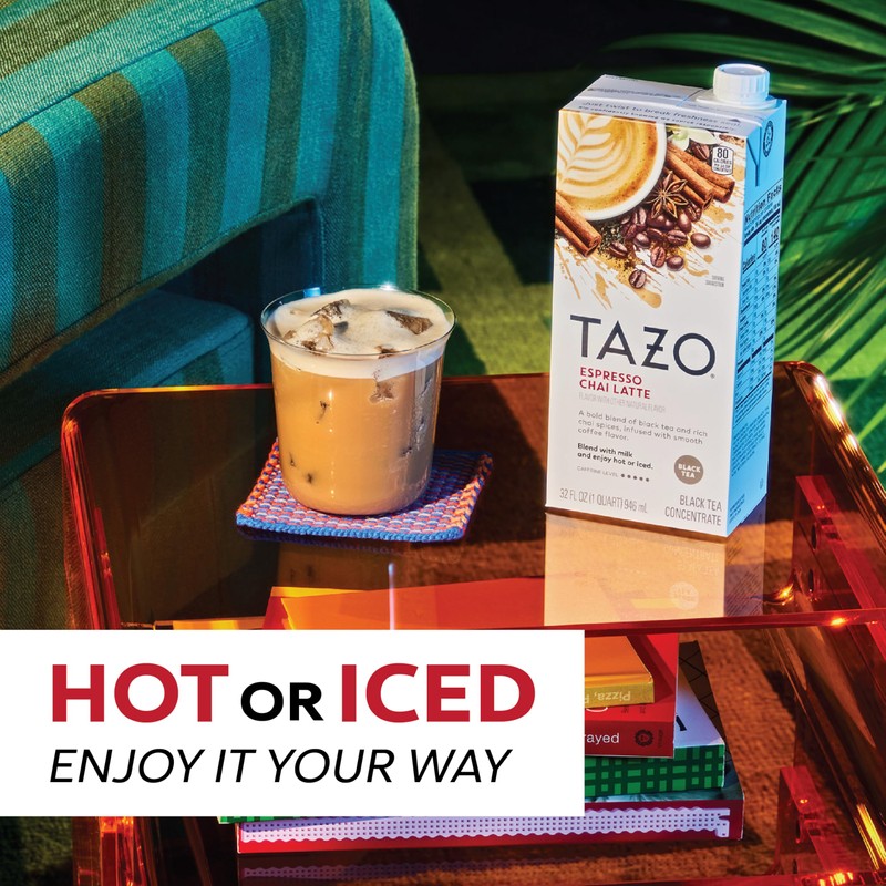 TAZO Espresso Chai Latte, Black Tea Concentrate, Easy to Serve