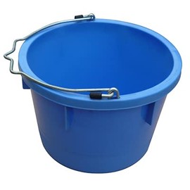 8 Quart Sky Blue Poly Resin Farm/Ranch Utility Bucket Pail - Pack of (8)