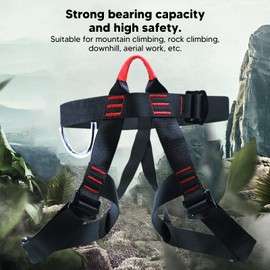 Half Body Climbing Harness, Professional Thicken Rock Climb Half Body Safety Belt with Adjustable Buckle, Mountaineer-ing Waist Leg Safe Belt for Rescue Adventure