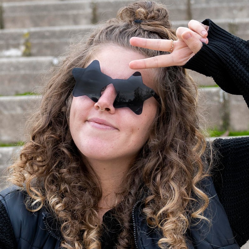 PLAYZOCO Star Shape Sunglasses Frameless Star Design Glasses for Costume