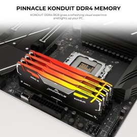 Timetec Pinnacle Konduit RGB DDR4 3200MHz PC4-25600 CL16-18-18-38 XMP2.0 Overclocking 1.35V Compatible for AMD and Intel Desktop Gaming PC Memory Module RAM (RGB Black, 32GB KIT(2x16GB))