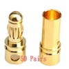 powerday 3.5mm Gold Bullet Connector Male or Female Plug for