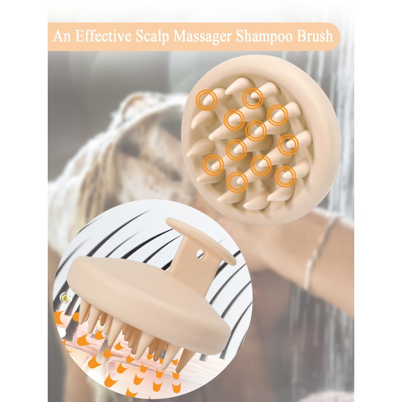 Inscca Shampoo Brush Beige Pink