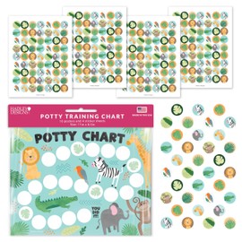 Safari Potty Training Chart for Toddlers Boys - Potty Chart for Girls with Stickers, Potty Training Sticker Chart for Boys, Potty Chart for Toddlers Girls, Potty Sticker Chart for Kids Potty Training