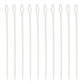 sourcing map Pack of 20 Plastic Sewing Needles, 15 cm Length, Large Eyes, Blunt Needles, Learning Needles for Sewing, Handmade Craft, DIY, Notes, Sewing, White