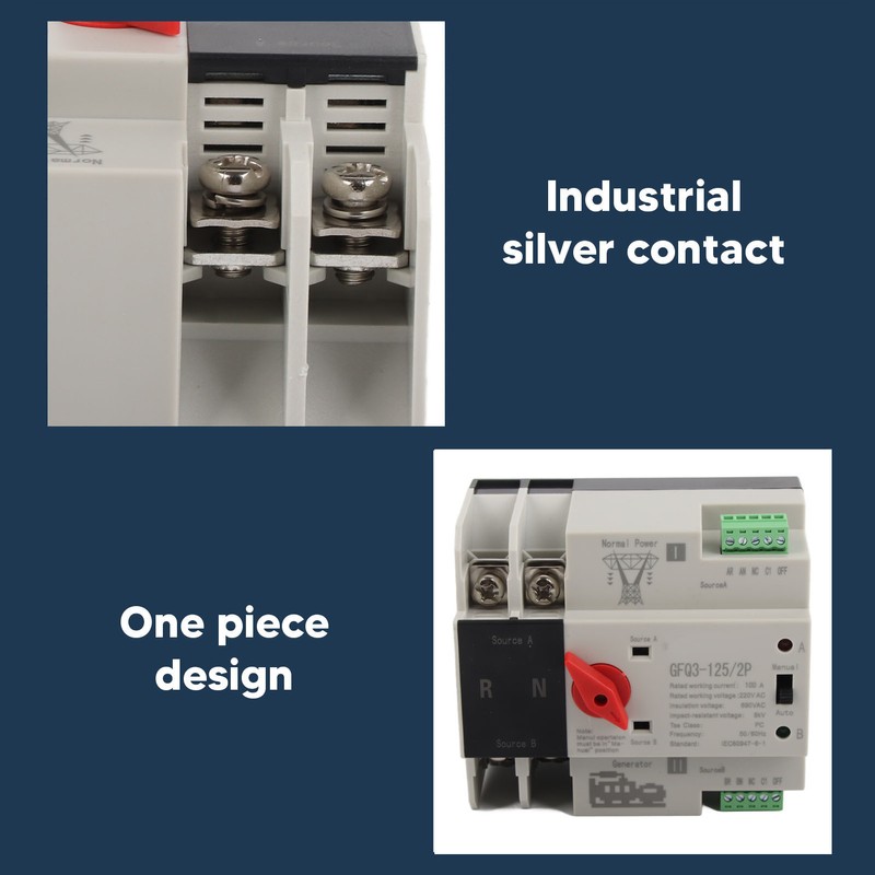 Automatic Transfer Switch Dual Power 2P Flame Retardant Power Transfer