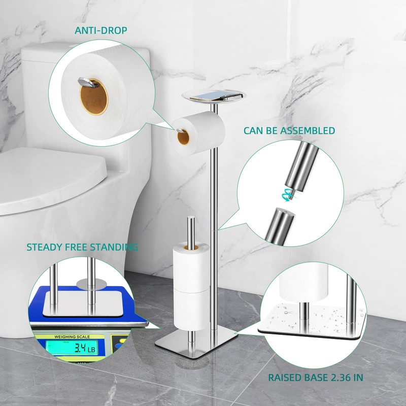 FEILERN Toilet Paper Holder Stand for Bathroom Floor Standing Toilet
