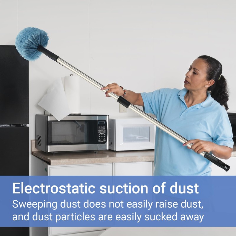 SUGOOE 12Ft Cobweb Duster with Extension Pole, Spider Web Brush