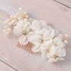 Frcolor Handmade Bridal Flower Side Hair Clip With Tulle Flowers,