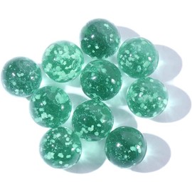 10Pcs Glass Marbles Glow in The Dark Multi-Color Luminous Marbles Marble Games and DIY Home Decoration Marble Runs Learning and Education (0.47 inch) (Green)