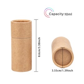 BENECREAT 12 Pcs 10ml Wood Color Kraft Paper Tubes Kraft Tubes with Lids Colored Pencil Box Tea Bottle Coffee Bean Gift Packaging Storage Container for Packaging