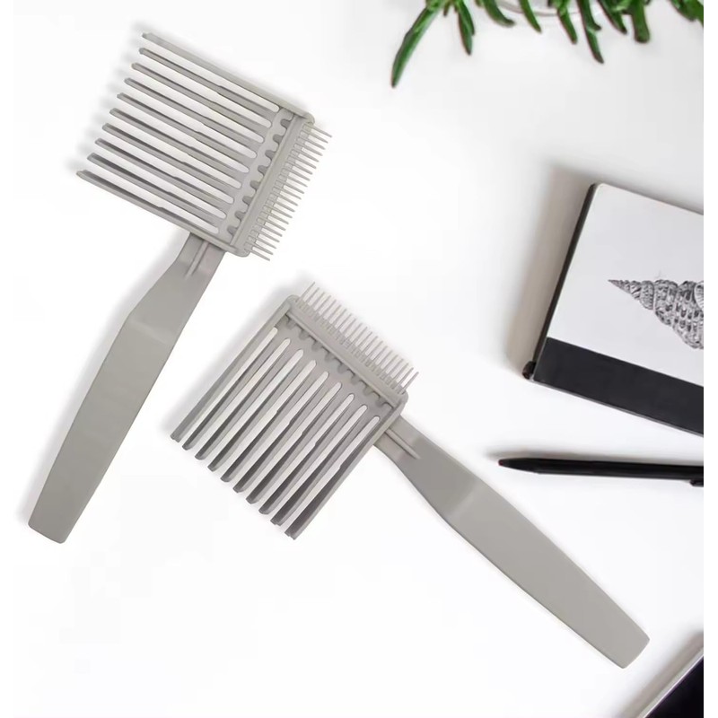 Fade Combs Tool for Men's,2pcs Curved Positioning Flat Top Hair