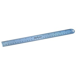Westcott E-14175 00 30 cm 12-Inch Metric and Imperial Scale Aluminum Ruler - Blue