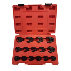 VCT 15pc Imapct Crowfoot Flare Nut Wrench Metric MM Chrome-Moly Set, 3/8" & 1/2" Drive Ratchet 8mm too 24mm