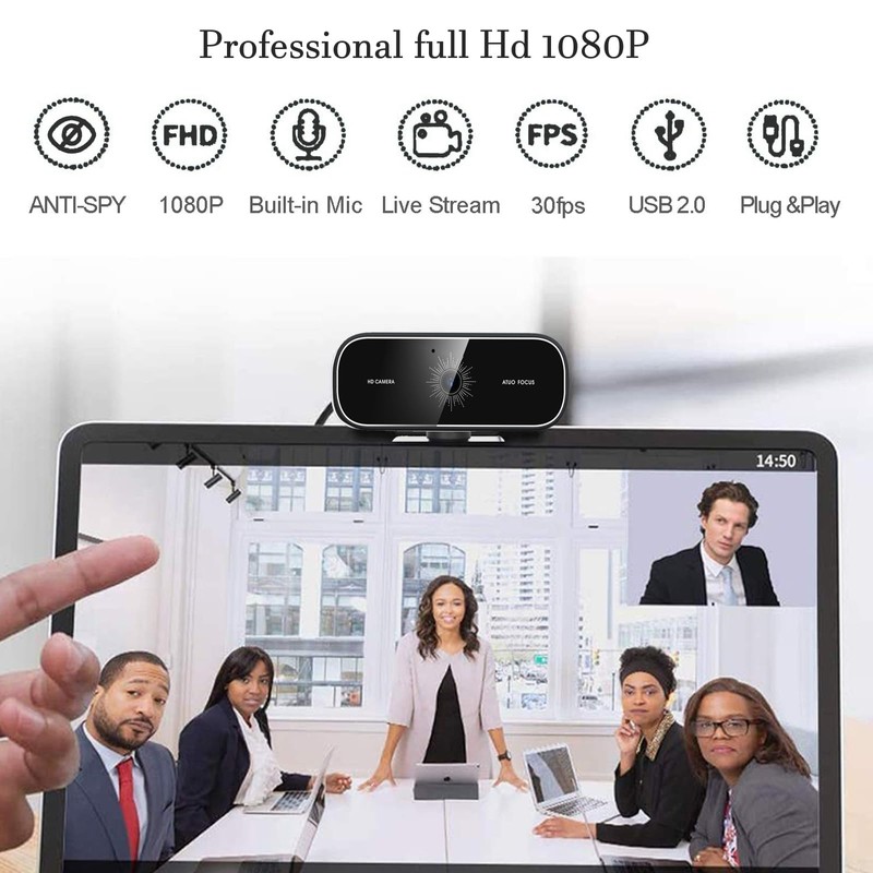 YOUPECK 2K Webcam with Microphone, 2K QHD, 2 Noise-Reduction Mics,