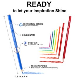 ROCOD 96-Color Colouring Pencils Professional Coloured Pencils Colored Drawing Pencils Colour Pencils for Kids Adults and Artists Art Pencils Sketching Set