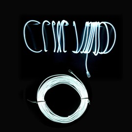 El Wire,5m White neon Light Flash Electroluminescence, Used for DIY Design, Various Holiday Party Decoration