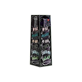 LUXPaper Bottle Gift Bags | 4 1/2" x 4 1/2" x 14" | Chalkboard | 5 Qty