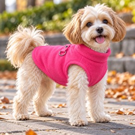 Warm Fleece Pet Jacket Vest with D-Ring for Small Dogs and Cats