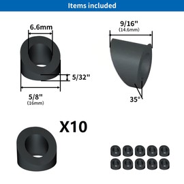 LANGLIER Oxide Stainless Steel Angled Washers for Cable Railing Stair Ends (30-Degree with 1/4" Inside Diameter) (1/4', Black, 20)