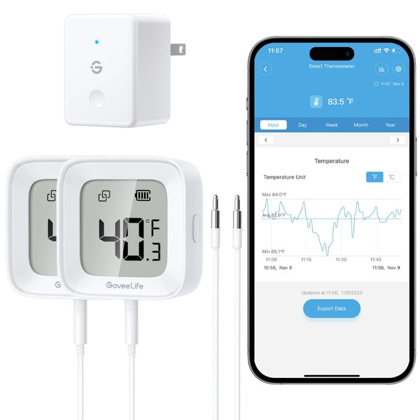 GoveeLife WiFi Refrigerator Thermometer with Alarm, Wireless Digital Freezer Temperature