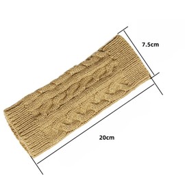 HSTWODE Fashion Women's Fingerless Gloves, Winter Warm Hand Protection Half Finger Gloves, Thumb Hole Fingerless Wrist Gloves, Burgundy red