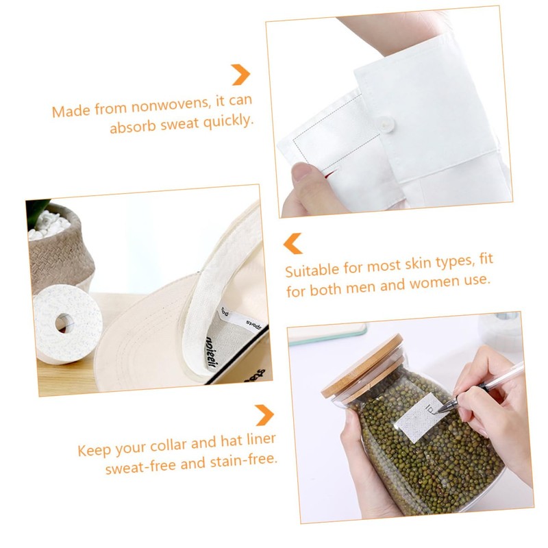 Healeved 3 Rolls Anti-sweat Sticker Neck Hat Disposable Liner Pads