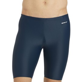 Sporti Jammers Swimsuit for Men, Solid Compression Jammer Swimsuit - Navy - 36
