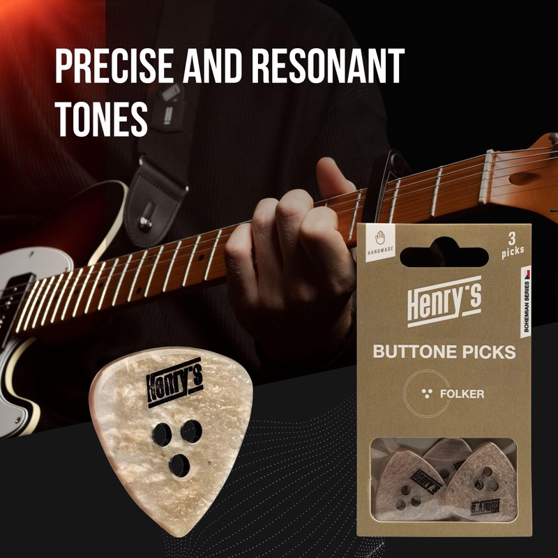 3 Premium Plectrums for Guitar Folker - Gift for Guitarists