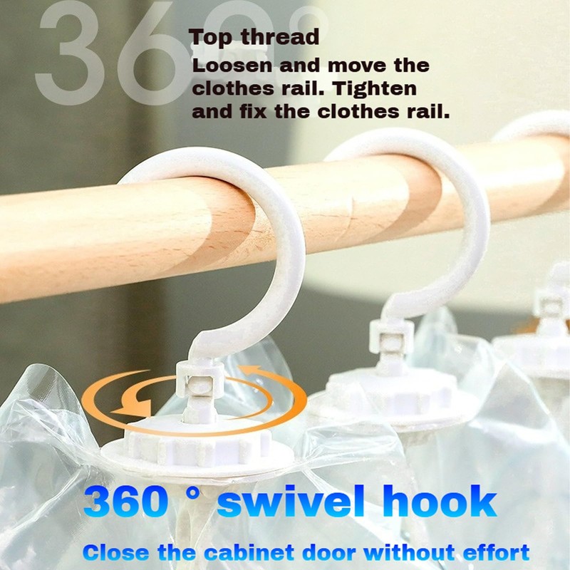 5Pcs Hanging Vacuum Storage Bags - Space Saver Compression Bags