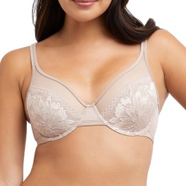 Bali Women's One Smooth U Lace Minimizer, Underwire Full-Coverage Convertible Bra, Evening Blush