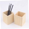 NUOBESTY 2pcs Wooden Geometric Pen Holders Pot Elegant Desktop Organizer