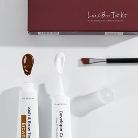 GOLLEE Eyebrow Color Kit, Professional Formula Eyelash and Brow Color Kit with Complete Tools for Salon Or at Home Use, Natural Ingredients Long Lasting Safe & Easy to Use - Brown