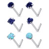 Leiainely F136 Titanium 18g L Shaped Nose Rings Studs Piercings