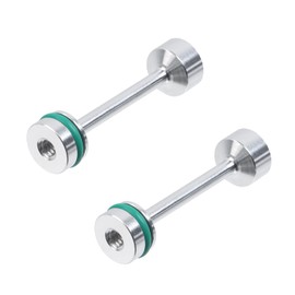 FarBoat 2Pcs LS Barbell Oil Diverter Fits Metal LS Turbo Kit Performance Parts Billet Aluminum Oil Separator, Silver