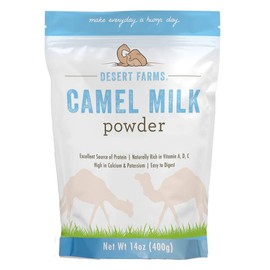Desert Farms Organic Whole Camel Milk Powder Certified PALEO and KETO Allergen Free Non-GMO Easy to Mix Powder Milk - Excellent Replacement For Goat and Soy Milk - Packaged In The USA (400 Grams)