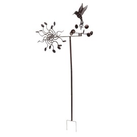 Kolibri Windmühle, Hummingbird Windmill, Metall Windskulptur Spinner, Eisen Kolibri Gartenstab Skulptur, Einseitig Gerichtete Windskulpturen Kunstdekoration Stabile Rotation für Rasen, Garten